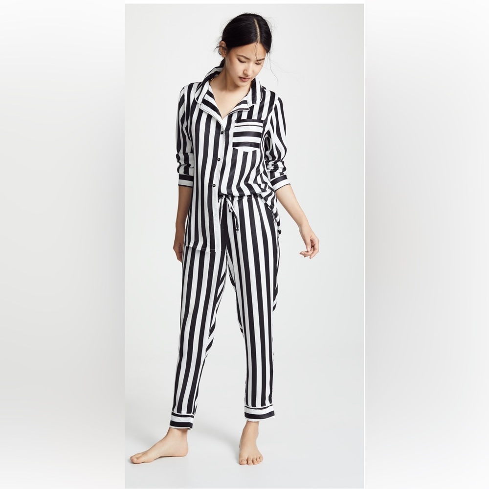 Plush Silky Striped PJ Set